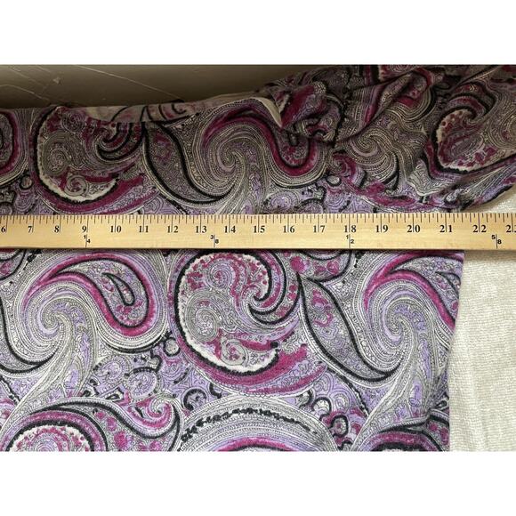 Talbots Sweater Petite 2X Purple Gray Paisley Pure Merino Wool Knit Pullover Top - Picture 5 of 13